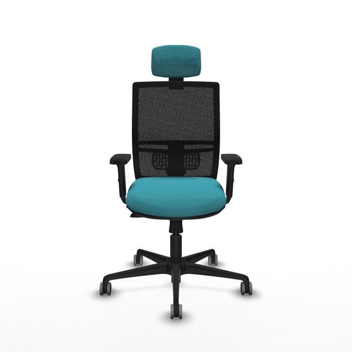 PIQUERAS Y CRESPO Silla de oficina Yunquera con mecanismo Sincro/Traslack, Turquesa y Negro