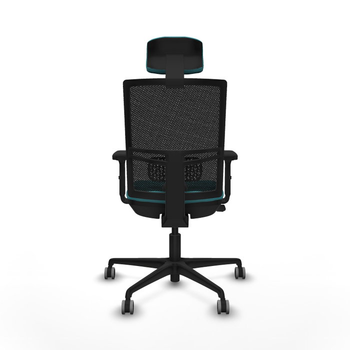 PIQUERAS Y CRESPO Silla de oficina Yunquera con mecanismo Sincro/Traslack, Turquesa y Negro