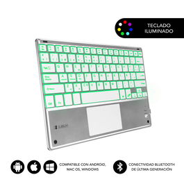 SUBBLIM Teclado Smart Backlit BT Keyboard Touchpad Silver