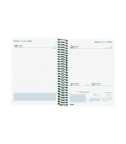 Finocam Agenda Escolar 2025-2026 Secundaria 1 Día Página 120x164mm con Goma Elástica Estampado Floral Referencia 634264926