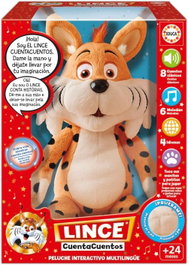 EDUCA BORRAS Peluche Interactivo Lince Cuentacuentos 4 Idiomas