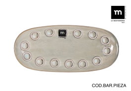 La Mediterranea Bandeja Oval Gris Almudena 25x12cm