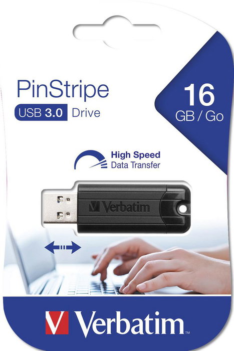 Verbatim PinStripe 16 GB USB 3.2 Negro Verbatim PinStripe 16 GB USB 3.2 Negro