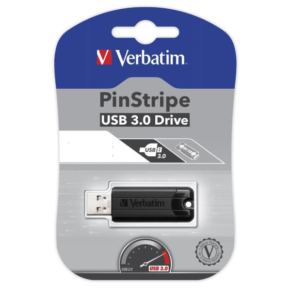Verbatim Pendrive USB 3.0 16GB Pinstripe Negro Verbatim Pendrive USB 3.0 16GB Pinstripe Negro