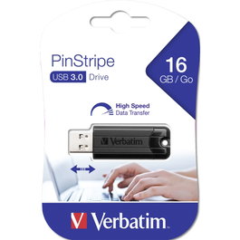 Verbatim PinStripe 16 GB USB 3.2 Negro