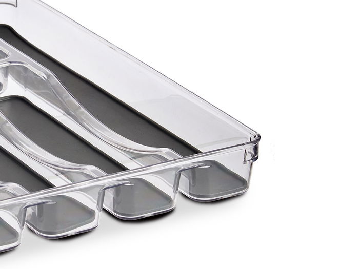 Kinvara Organizador C Antideslizante Gris/Transparente 32 cm con 6 Compartimentos de Plástico PET Reciclado y TPR (Set de 12) Kinvara Organizador C Antideslizante Gris/Transparente 32 cm con 6 Compartimentos de Plástico PET Reciclado y TPR (Set de 12)