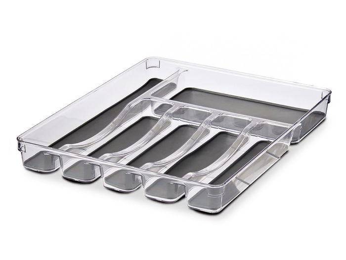 Kinvara Organizador C Antideslizante Gris/Transparente 32 cm con 6 Compartimentos de Plástico PET Reciclado y TPR (Set de 12) Kinvara Organizador C Antideslizante Gris/Transparente 32 cm con 6 Compartimentos de Plástico PET Reciclado y TPR (Set de 12)