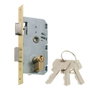 MCM Cerradura de embutir 1 punto 2501-250an311 47mm 50mm Latonado con 3 llaves