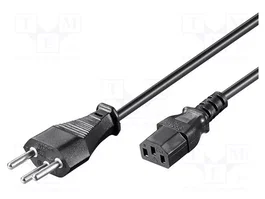 GOOBAY Cable de alimentación H05VV-F 3x0,75mm2 IEC C13 hembra 1,8m
