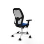 PIQUERAS Y CRESPO Silla de oficina Jorquera con mecanismo Sincro, Azul y Blanco