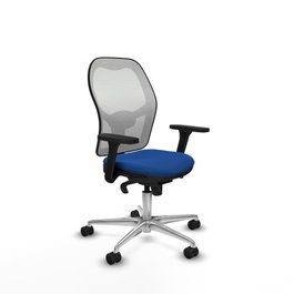 PIQUERAS Y CRESPO Silla de oficina Jorquera con mecanismo Sincro, Azul y Blanco