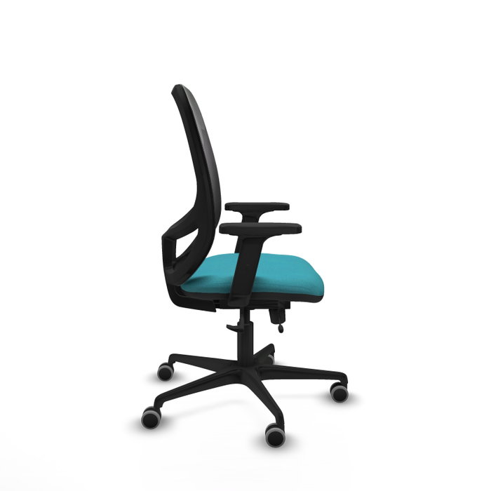 PIQUERAS Y CRESPO Silla de oficina Cilanco con mecanismo Sincro/Traslack, Tela Turquesa y Malla Negra PIQUERAS Y CRESPO Silla de oficina Cilanco con mecanismo Sincro/Traslack, Tela Turquesa y Malla Negra