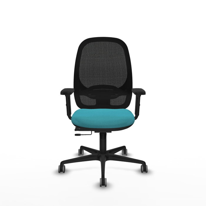 PIQUERAS Y CRESPO Silla de oficina Cilanco con mecanismo Sincro/Traslack, Tela Turquesa y Malla Negra PIQUERAS Y CRESPO Silla de oficina Cilanco con mecanismo Sincro/Traslack, Tela Turquesa y Malla Negra