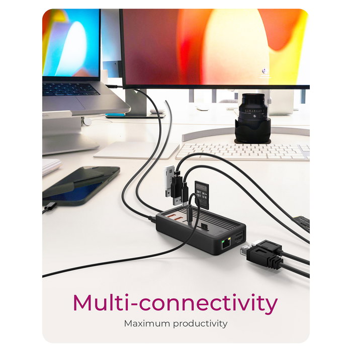 ICY BOX IB-DK4072M-CU31 Docking Station 10-en-1 USB-C con Ethernet 1 Gbit/s y Lector de Tarjetas para SSD SATA M.2 ICY BOX IB-DK4072M-CU31 Docking Station 10-en-1 USB-C con Ethernet 1 Gbit/s y Lector de Tarjetas para SSD SATA M.2