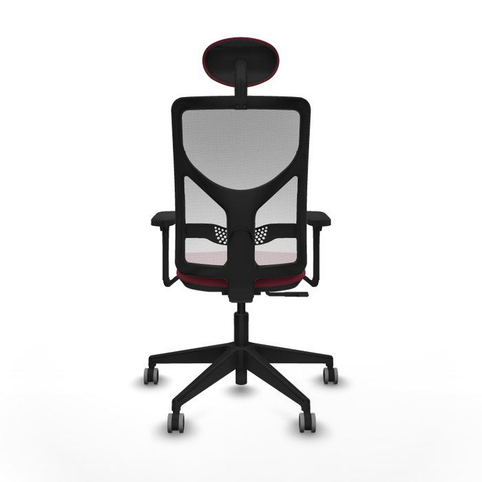 PIQUERAS Y CRESPO Silla de oficina Motilla con mecanismo Sincro, brazos 3D y cabecero fijo, Granate/Blanco PIQUERAS Y CRESPO Silla de oficina Motilla con mecanismo Sincro, brazos 3D y cabecero fijo, Granate/Blanco