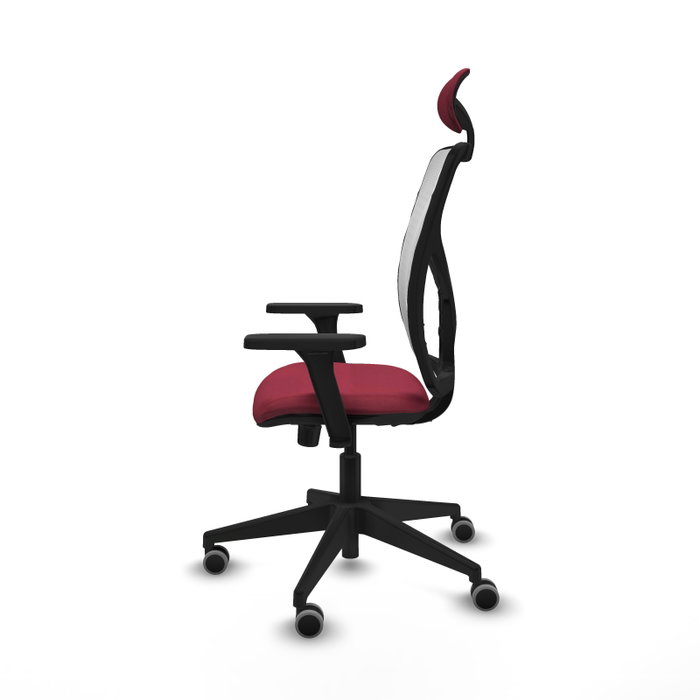 PIQUERAS Y CRESPO Silla de oficina Motilla con mecanismo Sincro, brazos 3D y cabecero fijo, Granate/Blanco PIQUERAS Y CRESPO Silla de oficina Motilla con mecanismo Sincro, brazos 3D y cabecero fijo, Granate/Blanco