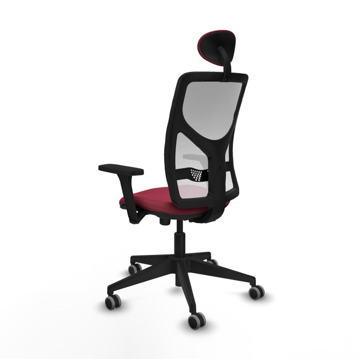 PIQUERAS Y CRESPO Silla de oficina Motilla con mecanismo Sincro, brazos 3D y cabecero fijo, Granate/Blanco PIQUERAS Y CRESPO Silla de oficina Motilla con mecanismo Sincro, brazos 3D y cabecero fijo, Granate/Blanco