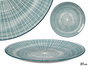 Vessia Plato Llano para Comida de Porcelana con Rayas, Color Azul, Diámetro 27 cm (Set de 24)