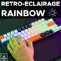 The G-Lab KEYZ-HYDRO-BKWO/FR Teclado Gaming Compacto 60% Membrana, Retroiluminación Fija 3 Colores, Diseño Negro Blanco Naranja