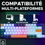The G-Lab KEYZ-HYDRO-BKWO/FR Teclado Gaming Compacto 60% Membrana, Retroiluminación Fija 3 Colores, Diseño Negro Blanco Naranja