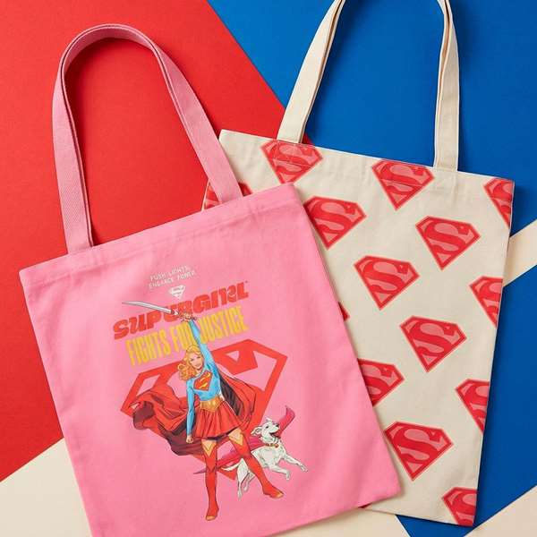 Cerdá Bolsa Shopping Superman Supergirl Diseño 1-Diseño 2 Blanco