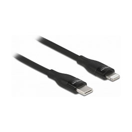 DeLOCK Cable de datos y carga USB Type-C a Lightning, 0,5 m, Negro, MFi