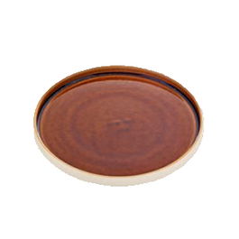 PLAYGROUND NARA Plato Llano Marron, Vajilla de Diseño con Borde Pronunciado, Diámetro 27 cm (Set de 6)