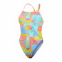 Bañador Mujer Speedo Speedo Allover Digital V-Back Azul