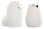 DKD Home Decor Quitamiedo Infantil Baby Blanco Silicona LED Osito Alpaca 9 x 11 x 7 cm (6 Unidades)