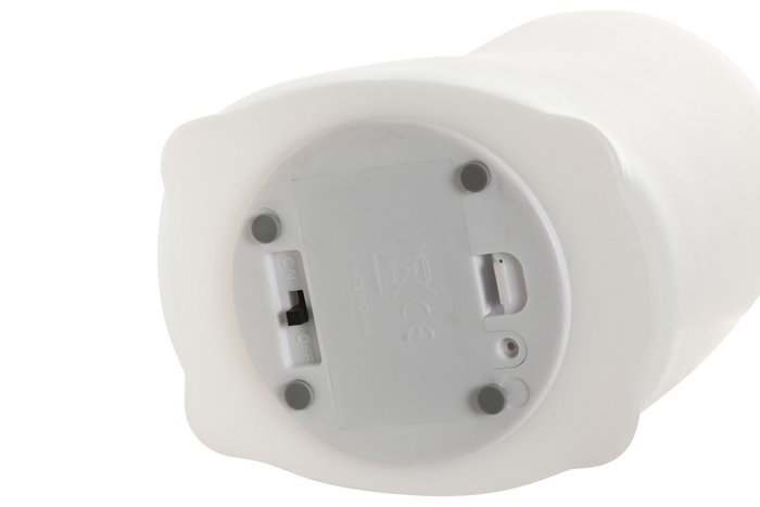 DKD Home Decor Quitamiedo Infantil Baby Blanco Silicona LED Osito Alpaca 9 x 11 x 7 cm (6 Unidades)