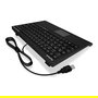 KeySonic ACK-595C+ Mini teclado alámbrico USB/PS2 SoftSkin negro QWERTY (US) con interruptor de membrana
