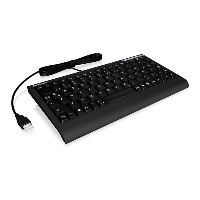 KeySonic ACK-595C+ Mini teclado alámbrico USB/PS2 SoftSkin negro QWERTY (US) con interruptor de membrana KeySonic ACK-595C+ Mini teclado alámbrico USB/PS2 SoftSkin negro QWERTY (US) con interruptor de membrana