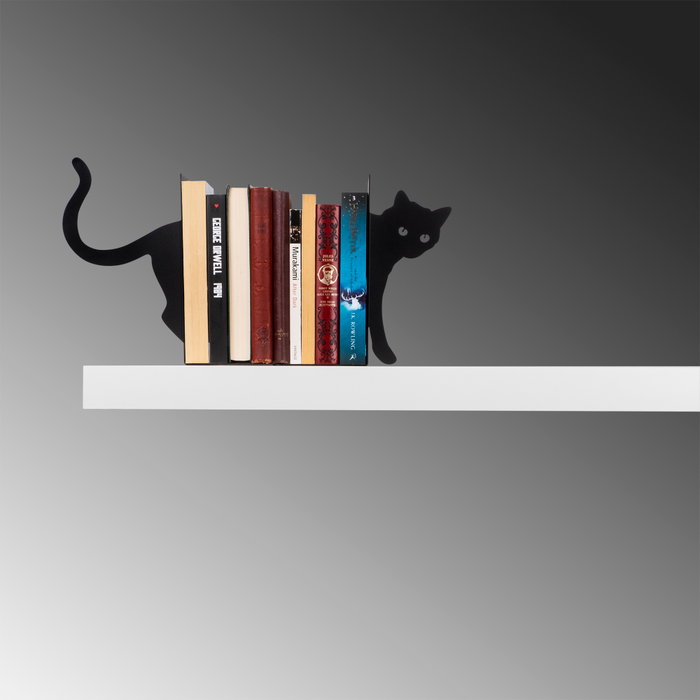 Aberto Design Sujetalibros 5 - Negro, Metal Robusto para Estantería Elegante y Moderna, Organizador de Libros Duradero Aberto Design Sujetalibros 5 - Negro, Metal Robusto para Estantería Elegante y Moderna, Organizador de Libros Duradero