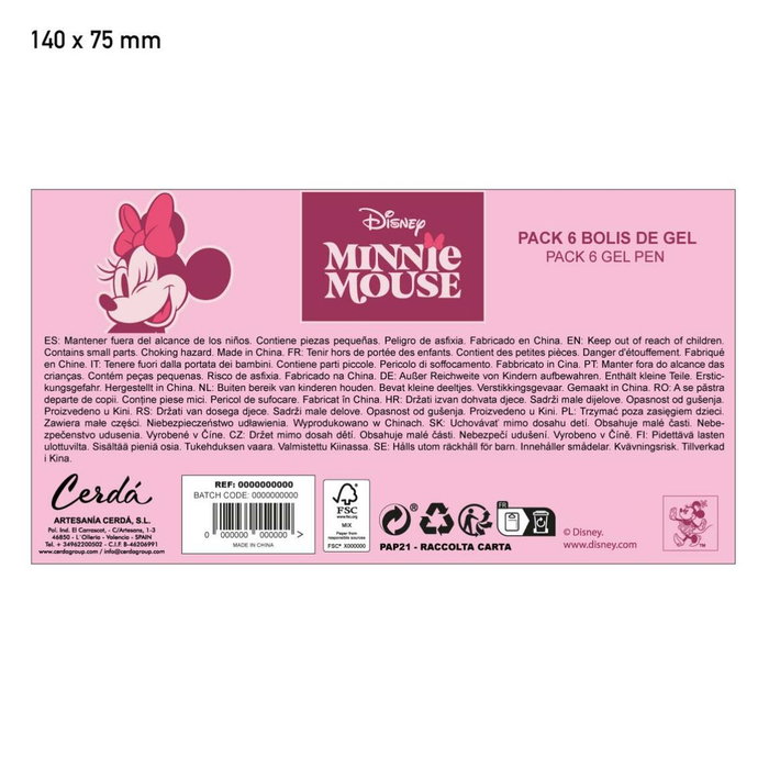 Cerdá Bolígrafo Gel Minnie Rosa Cerdá Bolígrafo Gel Minnie Rosa