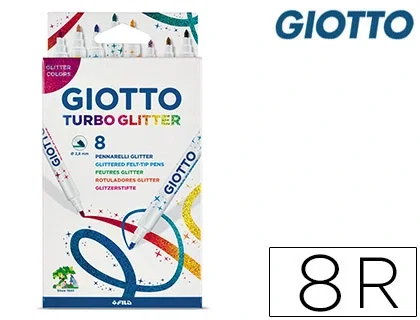 Giotto Turbo Glitter Rotuladores de Colores Surtidos Estuche de 8 Unidades Giotto Turbo Glitter Rotuladores de Colores Surtidos Estuche de 8 Unidades
