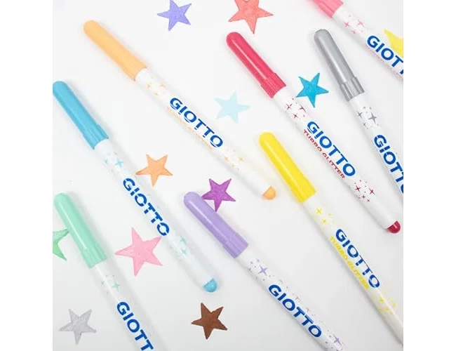 Giotto Turbo Glitter Estuche de 8 Rotuladores Surtidos