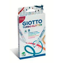 Giotto Rotuladores Turbo Glitter, Estuche 8 Ud, Colores Surtidos