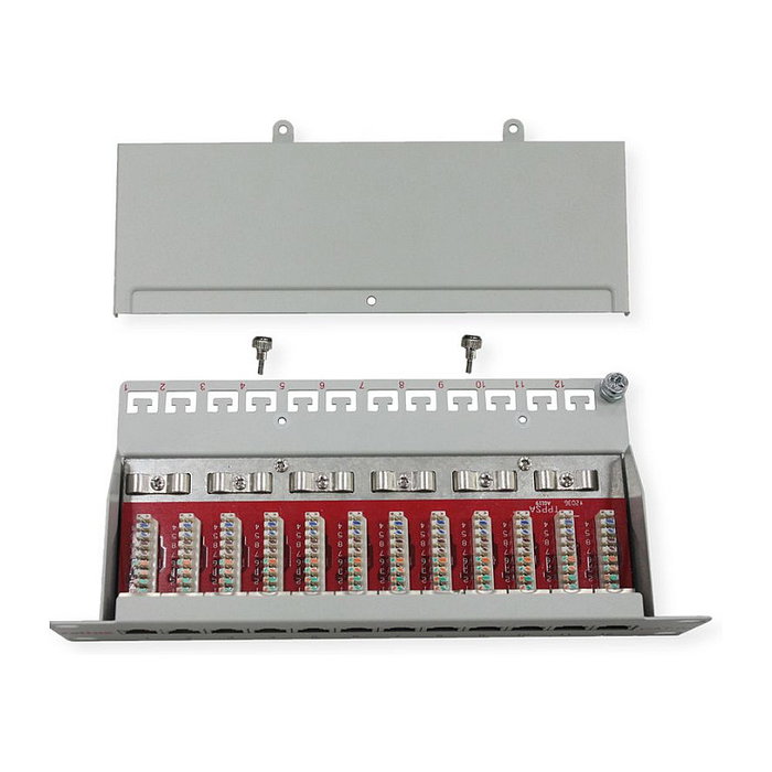 ROLINE Patchpanel 12 Puertos Cat.6A Blindado 1U Gris