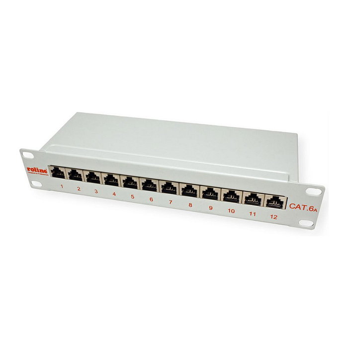 ROLINE Patchpanel 12 Puertos Cat.6A Blindado 1U Gris
