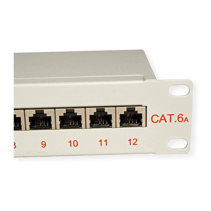 ROLINE Patchpanel 12 Puertos Cat.6A Blindado 1U Gris