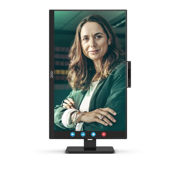 AOC Monitor 24P3QW 24" Full HD IPS, Webcam, USB-C Hub, 100Hz, Altavoces, Ajuste Ergonómico - Negro (Pantalla Oficina Profesional)