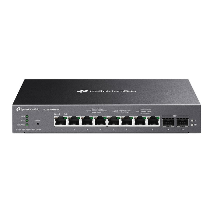 TP-Link Omada SG2210XMP-M2 Switch de 10 Puertos 2.5G con 2 SFP+ TP-Link Omada SG2210XMP-M2 Switch de 10 Puertos 2.5G con 2 SFP+