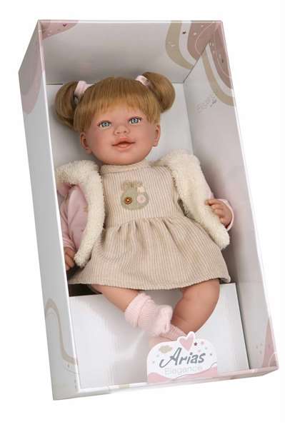 Muñecas Arias Muñeca Elegance ADI Beige 45 cm con Mecanismo de Risa y Sonidos Muñecas Arias Muñeca Elegance ADI Beige 45 cm con Mecanismo de Risa y Sonidos