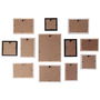 Home Deco Factory Juego de 12 Marcos de Fotos Essentiel para Pared y Sobremesa en Madera Negro con Variedad de Tamaños