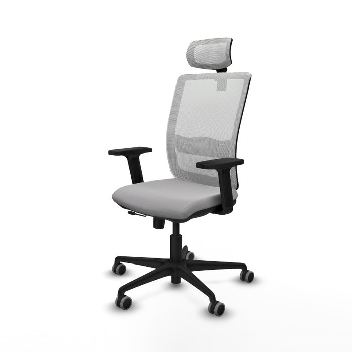 PIQUERAS Y CRESPO Silla de oficina Haches con mecanismo Sincro/Traslack Gris claro y Blanco PIQUERAS Y CRESPO Silla de oficina Haches con mecanismo Sincro/Traslack Gris claro y Blanco