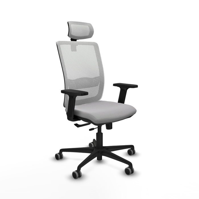 PIQUERAS Y CRESPO Silla de oficina Haches con mecanismo Sincro/Traslack Gris claro y Blanco PIQUERAS Y CRESPO Silla de oficina Haches con mecanismo Sincro/Traslack Gris claro y Blanco