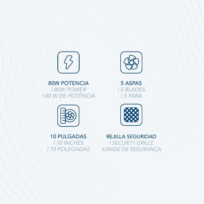 Daewoo Ventilador de Pared 10 Pulgadas 25 cm, 80W Alta Velocidad con Mando a Distancia