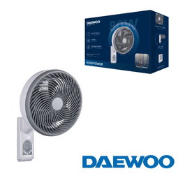Daewoo Ventilador de Pared 10 Pulgadas 25 cm, 80W Alta Velocidad con Mando a Distancia