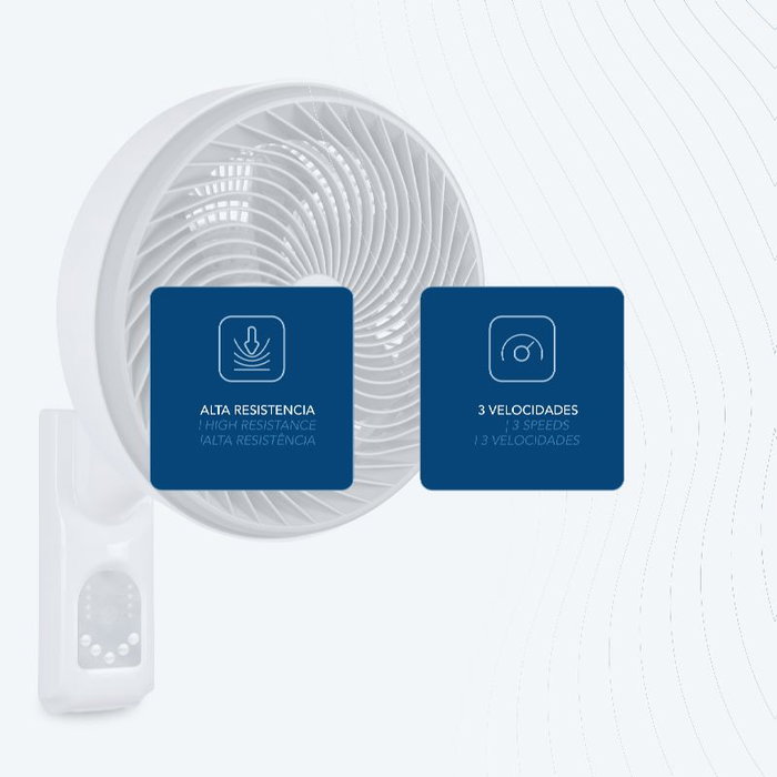 Daewoo Ventilador de Pared 10 Pulgadas 25 cm, 80W Alta Velocidad con Mando a Distancia