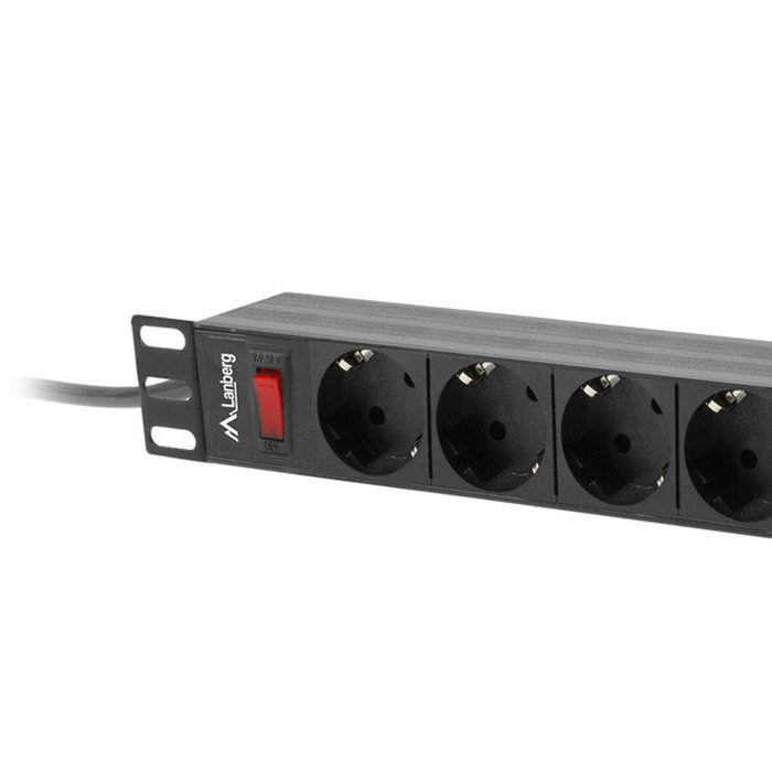 Lanberg PDU-09F-0300-BK Regleta Rack 1U 9 Salidas Schuko 16A 3m Negro